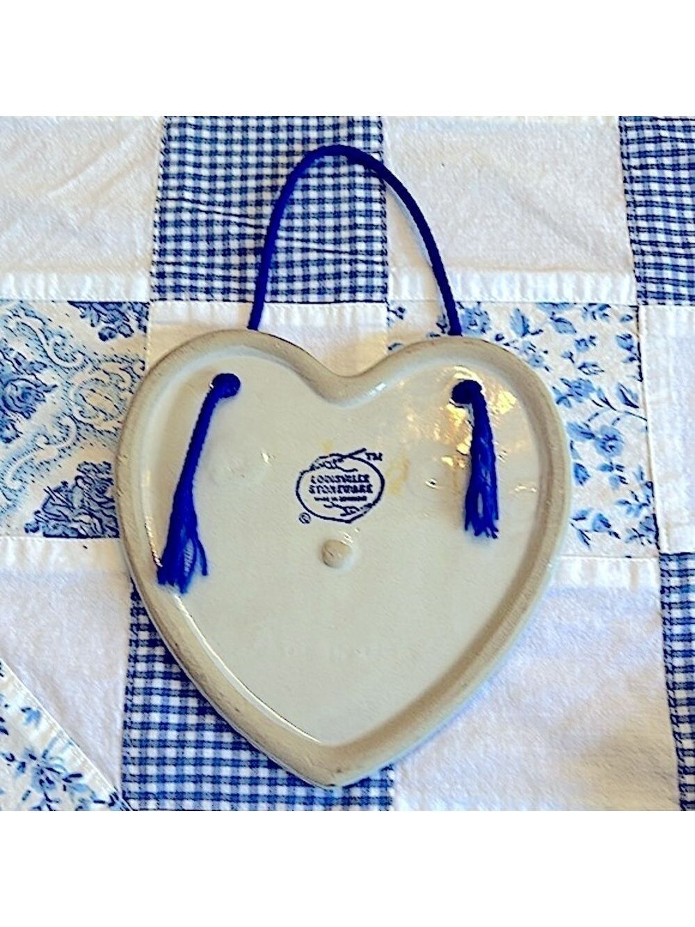 Louisville Stoneware Popular Welcome Bird Heart Cottage Blue 7 Vintage Excellent - Picture 5 of 8
